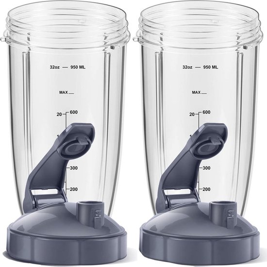 Zubehör Für Mixer 2 Teilig Ersatz Mixbecher Passend Für Nutribullet Mixer 2 X 946 Ml Becher Mit 2 X Klappdeckeln Mixerzubehör, Kompatibel Mit Nut