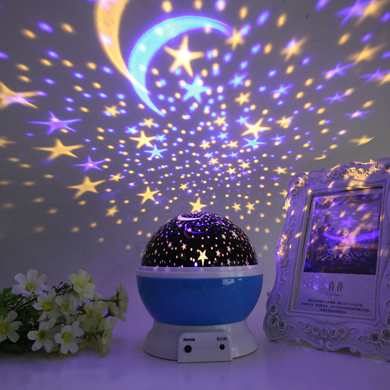 Drehbare Kugelförmige Projektorlampe Mit Sternenhimmel, Led-nachtlicht Für Den Nachttisch