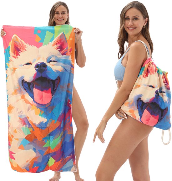 Leichte Strandtasche 2 In 1 Handtuchtasche Sandfreies, Schnelltrocknendes Handtuch Strandtuch Poolhandtuch Campinghandtuch Reisehandtuch Hundemot