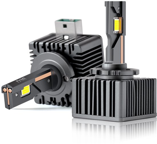 Für D3s Led Lampen, 110 W, 24000 Lm, Superhell, 6500 K Kaltweiß, Mit Eingebautem Lüfter Und 2 Wärmeleitenden Kupferrohren, Plug And Play Nebelsch