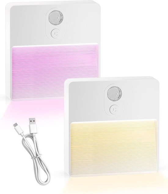 2 Stück Bewegungsmelder Nachtlicht Für Den Innenbereich Akkubetriebene Leuchte Mit Rgb Beleuchtung Magnetische Klebelampe Für Schrank, Toilette,