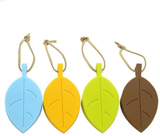 Selbstklebender Türstopper, Stoßdämpfer, Silikon Blatttürstopper, 4er Pack Niedliche Blatttürstopper Mit Trageband, Dekorativer Blatttürstopper,