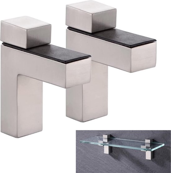 2 Stück (gebürstetes Nickel), Verstellbare Metallhalterungen Zur Wandmontage Von 3 30 Mm Holz /glasregalen Glasklemme, Glasregalhalterungen Halte