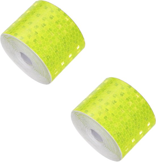 2 Stück Reflektierendes Band Sicherheitsband Warnband Pvc Gelb 300 X 5 Cm Selbstklebend Wasserfest Reflektierende Streifen Reflektierender Aufkle