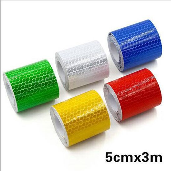 5er Pack, 5 Cm X 3 M, Weiße Klebefolie Kristallreflektierende Folie Reflektierendes Klebeband Reflektierendes Warnband