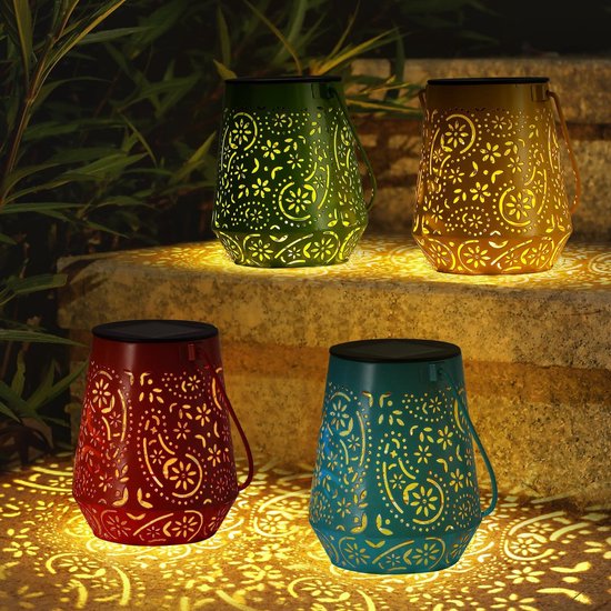 Solarbetriebene Gartenlaterne Für Den Außenbereich Dekorative Led Lampe Mit 4 Farben, Schutzart Ip44