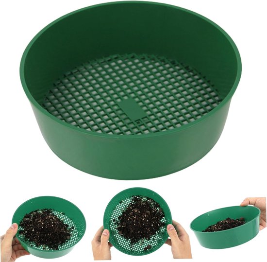 2 Stück Gartensieb Rund Bodensieb Robust Grün Multifunktionales Gartengerät