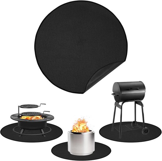 Feuerstellenmatte Feuerkorbmatte Runde Grillmatte 47 Zoll Runde, Feuerfeste Grillmatte Feuerhemmende Matten Feuerfeste Matte Grillbodenmatte Feue