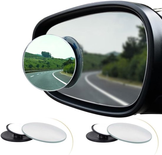 Toter Winkel Spiegel (4 Stück) Ovaler Toter Winkel Spiegel Aus Hd Glas Mit Konvexer Linse, Rahmenlose Rückspiegel, 360° Verstellbar, Passend Pkw,