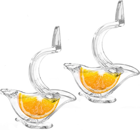 Set Aus 2 Manuellen Zitronenpressen, Tragbare Obstpresse Aus Kunststoff, Handliche Zitruspresse In Vogelform, Für Orangen, Limetten Und Granatäpf