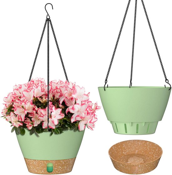 Hängender Blumentopf Gartendekoration Für Drinnen Und Draußen 2er Set Grün 20 Cm