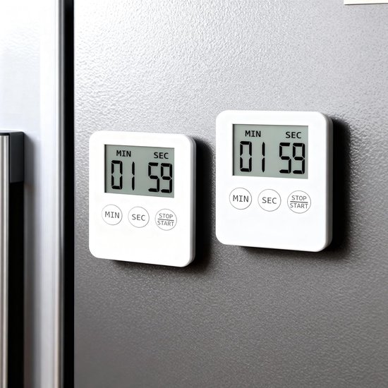 2 Teiliger, Ultradünner Mini Timer Lauter Alarm Magnetische Rückseite Großes Display Countdown Und Countup Zum Kochen, Backen, Für Sport Und Büro