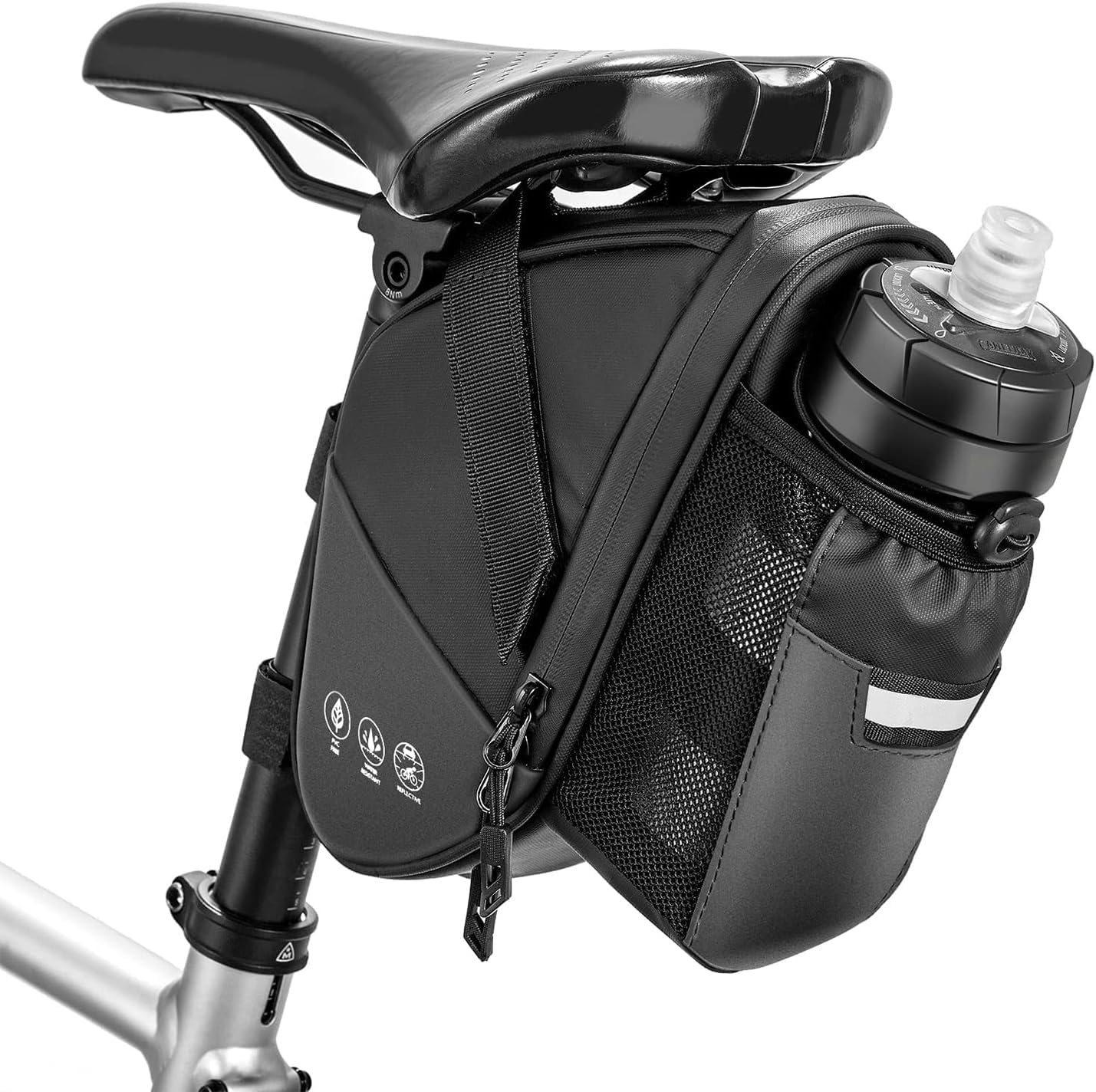 Fahrradsatteltasche - Untersatteltasche - Flaschenhalter - Mountainbike Und Rennrad - Schwarz (wasser Nicht Enthalten)