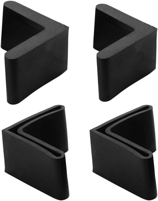 4 Stück L Förmige Stuhlbeinkappen Aus Eisen, Möbel Und Tischbeine, Eckenschützer Aus Gummi, 25 X 25 Mm, Schwarz