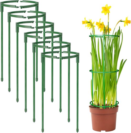 6 Pflanzenstützen Stützrahmen Rankgitter Für Zimmerpflanzen Stapelbar Stütze Für Gartenblumen Halbkreisförmig Pflanzenkäfig Für Tomaten, Monstera