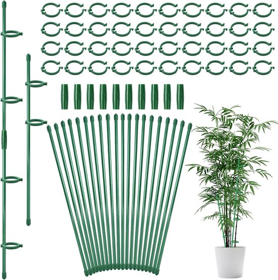 Pflanzenstützset Gartenpfähle Stützen Für Pflanzen Höhenverstellbar 20 Stück Grün