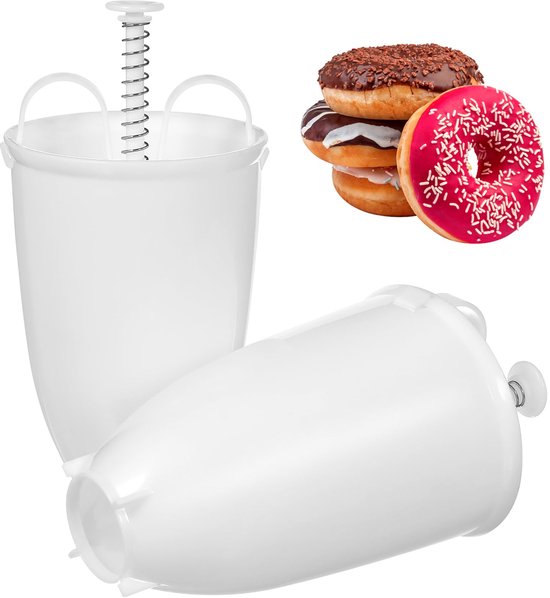 Zweiteilige Weiße Donutform Für Desserts, Ergonomische Gebäckpresse, Einfache Zubereitung Von Donuts Und Pfannkuchen, Für Haushalt Und Küche