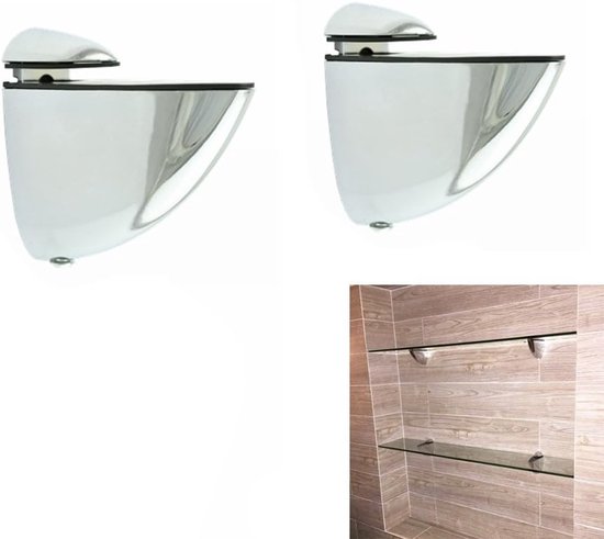 Verstellbare Metall Wandhalterungen Für Holz Und Glasregale, Poliertes Chrom