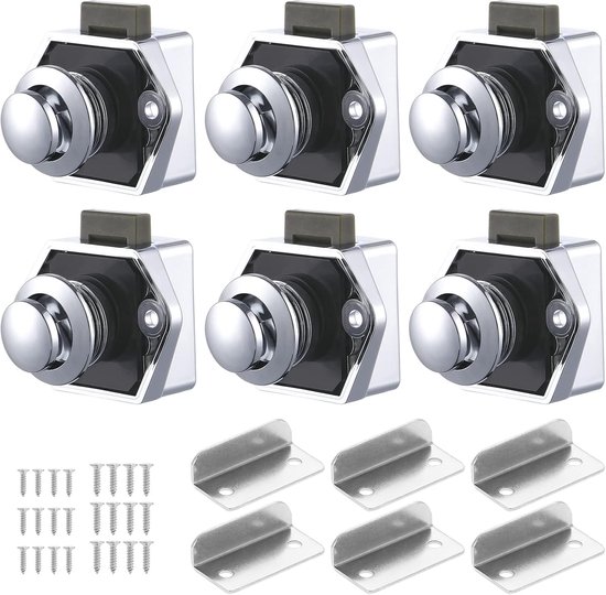6 Teiliges Set Druckknopfschlösser, Schubladenschlösser Und Schranktürschlösser, Schlüssellose Türschlösser Für Wohnmobile, Yachten, Boote Und Wo