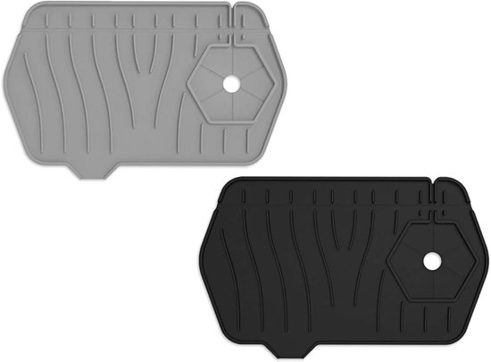 Spülbeckenmatte, 2 Teilige Silikon Armaturenmatte, Abflussschutzmatte Für Arbeitsplatten, Multifunktionale Abtropfmatte Zum Schutz Von Küchen Und