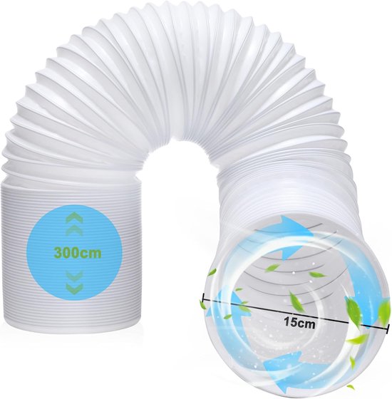 Flexibler Abluftschlauch Für Klimaanlage Und Wäschetrockner 3 M, 150 Mm/130 Mm Pp Schlauch Mit Stahldraht