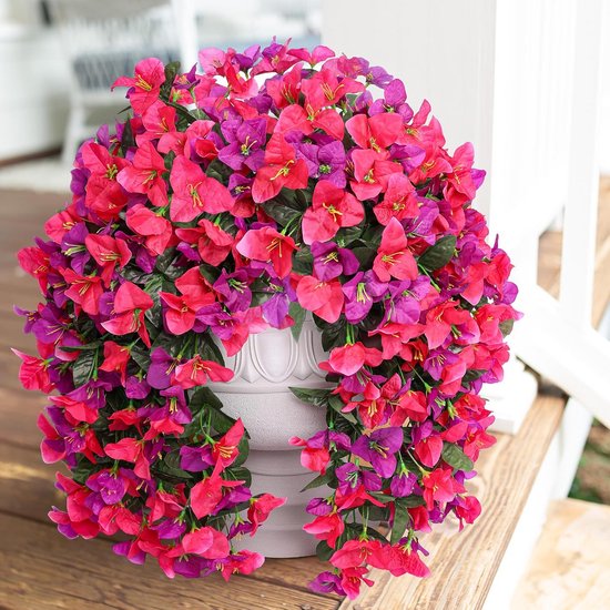 Künstliche Bougainvillea Kletterpflanzen Realistische Seidenblumen Zum Aufhängen Für Drinnen Und Draußen Uv Beständige Dekoration