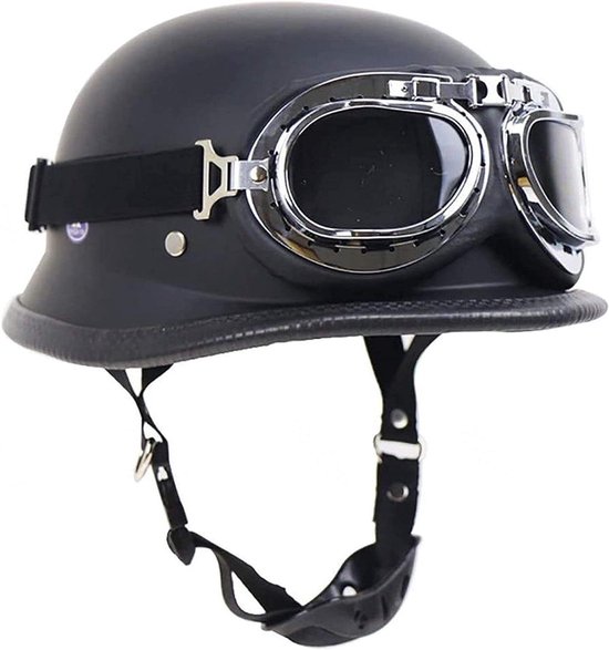 Motorrad Halbhelm Jethelm Für Roller Sicher Unterwegs Doppelte Sicherheitszertifizierung Xl (61 62 Cm) Mattschwarz