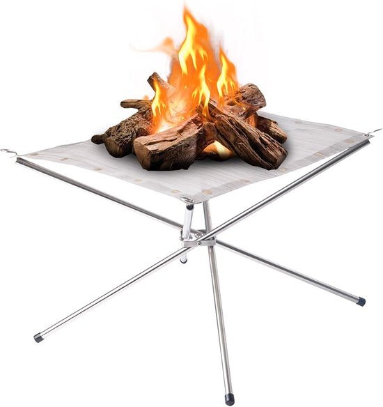 Tragbare Feuerstelle Für Draußen Faltbare Lagerfeuerstelle Camping Und Gartenfeuer Kompaktes Design 41 Cm Edelstahl