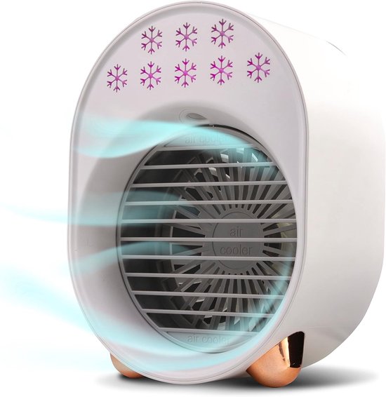 Tragbarer Ventilator Mini Luftkühler Persönliche Kühlung Mit Nachtlicht Kompakte Größe Weiß