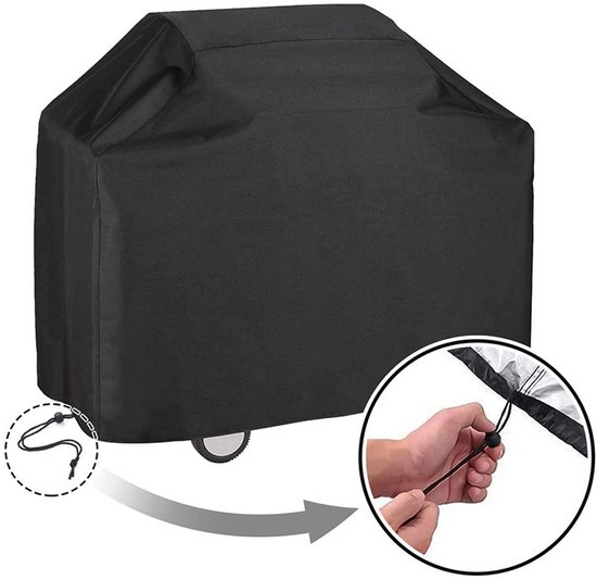 Grillabdeckung Universelle, Wasserdichte Grillabdeckung 145 X 61 X 117 Cm Schutzhülle Mit Kordelzug Schwarz Grillzubehör