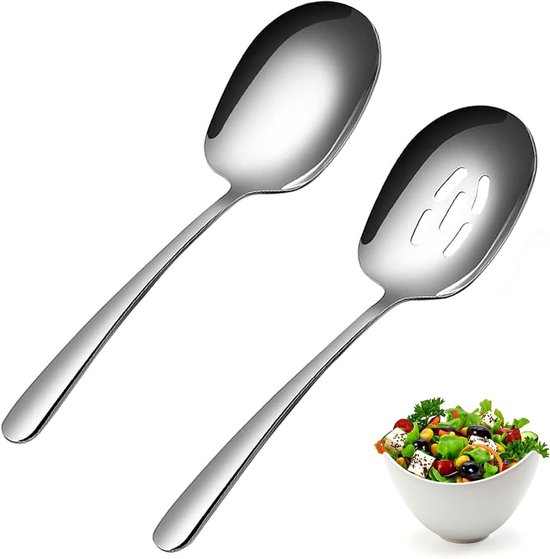 Großer Servierlöffel Und Rohr Aus Edelstahl, 2 Teilig, Für Buffets Und Partys, 25 Cm Langer Griff