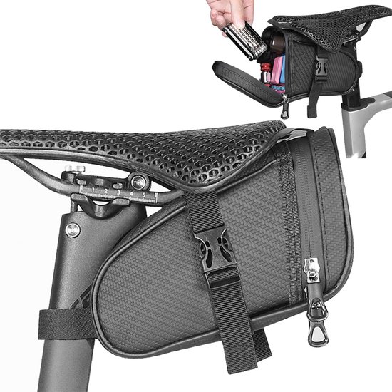 Fahrradsatteltasche Satteltasche Für Rennräder 19,5 X 9 X 10,5 Cm Wasserdichte Fahrradsatteltasche Mit Reflektierenden Streifen Fahrradzubehör Fü