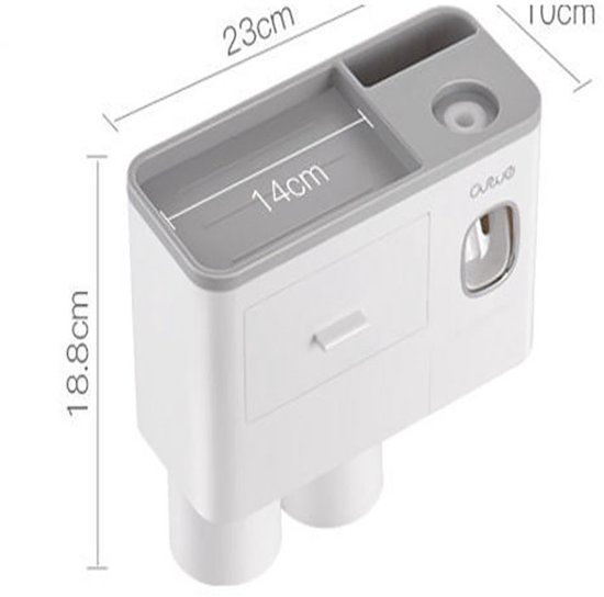 Zahnbürstenhalter Wandmontierter Zahnbürstenhalter Automatischer Zahnpastaspender Zahnbürstenhalter Für 2 Becher Badezimmerdekoration Und Aufbewa