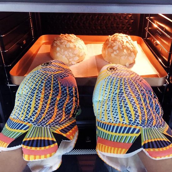 Mikrowellenhandschuhe Tiefseefische Ofenhandschuhe Aus Baumwolle In Fischform Hitzebeständig Zum Braten Zum Kochen Zum Grillen Küchenhandschuhe T