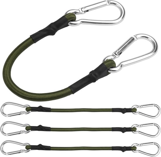 Set Mit 4 Gummi Zurrgurten Mit Karabinerhaken, 30 Cm Elastische Gurte Für Gepäck, Fahrräder Und Lkws
