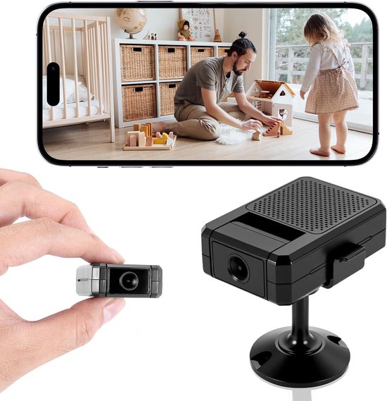 Mini Spionagekamera, 1080p Hd Überwachungskamera, Wlan, Für Innen Und Außen, Mit 180° Drehbarem Objektiv, Nachtsichtkamera Mit Bewegungsmelder, F