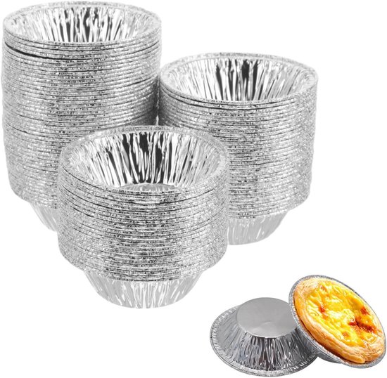 100 Stück Eierkuchenformen Aus Aluminiumfolie 7 Cm Einweg Kuchenformen