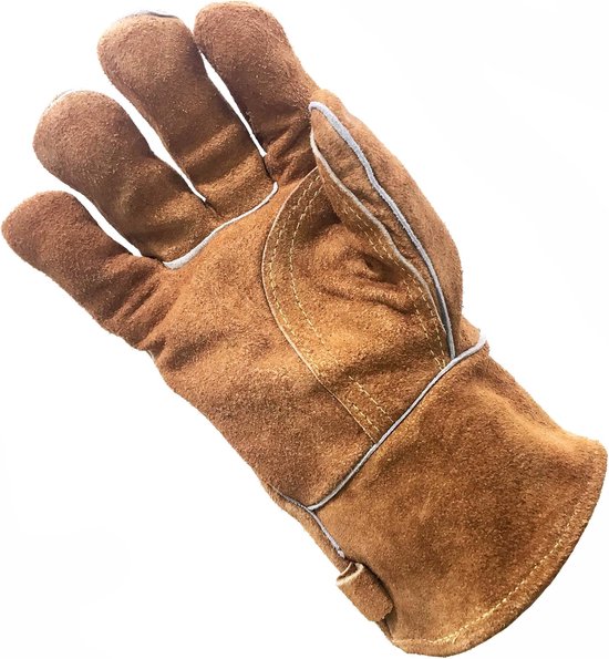 Hitzebeständige Handschuhe Für Holz Und Mehrstofföfen Robuste Sicherheitshandschuhe Auch Für Grill Und Pizzaöfen Braun Länge 35 Cm Einheitsgröße