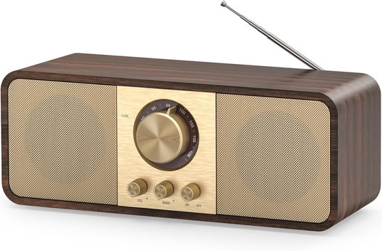 Nostalgie Radio, Retro Radios Mit Bluetooth Und Tf Karte, 3000 Mah Akku, 2 X 8 Watt Tieftöner, Aux/usb Anschluss, Für Küche, Schlafzimmer Und Bür