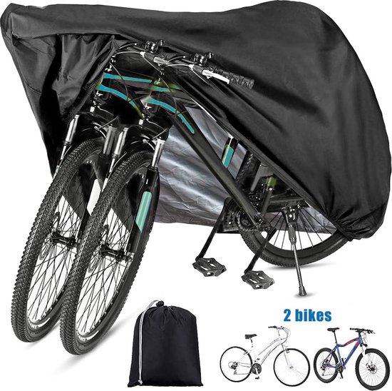 Universelle Fahrradabdeckung Für 1 Bis 2 Fahrräder Schwarz 200 X 75 X 110 Cm 180t Polyester Taft Extrem Robust Und Wasserdicht