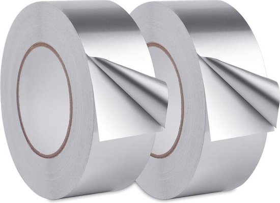 Aluminium Klebeband Klebeband Dichtungsband 2 Stück 3 Cm X 20 M Aluminiumfolie Silber Wasserfest Hitzebeständig Für Küche, Bad, Elektriker, Metal