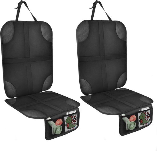 Set Aus Zwei Kindersitzschonern, Wasserdicht Und Rutschfest, Mit Zwei Aufbewahrungstaschen, Für Suv, Limousine Und Kofferraum, Aus Leder Und Stof