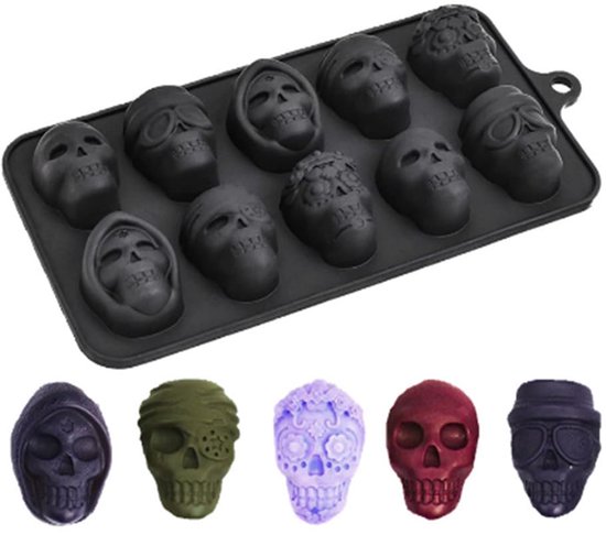 2 Teilige Silikon Totenkopfformen Schokoladenformen Halloween Küchenutensilien Silikon Backmatte Silikon Backformen Für Halloween Schokolade, Bon