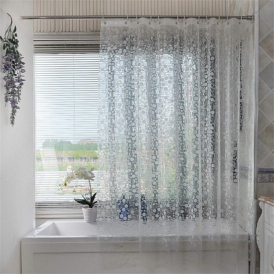 180 X 180 Cm Großer, Transparenter Duschvorhang Mit 3d Effekt Aus Robustem Eva Material, Wasserdicht Und Schimmelresistent, Für Dusche Oder Badew