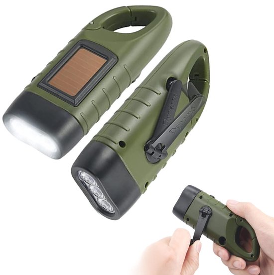 Dynamo Taschenlampe 2 Stück Led Taschenlampe Mit Dynamo 3 Leds Solarbetrieben Wasserdicht Manuell Aufziehbar Notbeleuchtung Karabiner Led Taschen