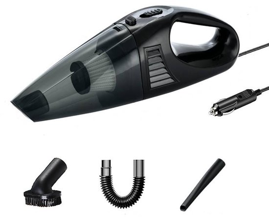 Kabelloser Handstaubsauger Fürs Auto Tragbarer, Wiederaufladbarer Mini Autostaubsauger Schwarz 3 Aufsätze 3300 Pa