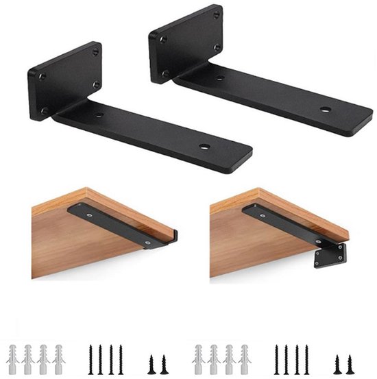 2 Teiliger Metall Regalträger Wandregalträger 25 Cm L Förmiger Regalträger Inklusive Montagezubehör Und Schraubendreher Material: Kohlenstoffstah