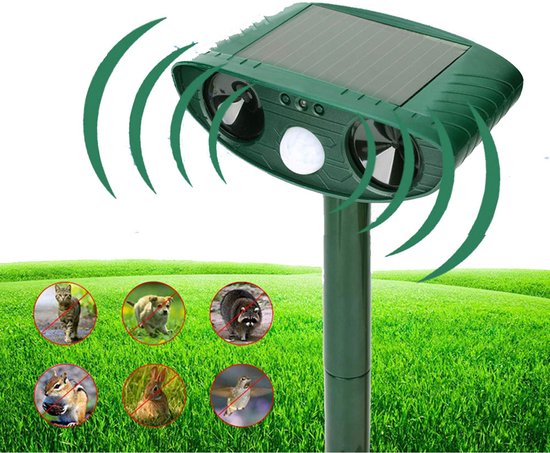 Ultraschall Tiervertreiber Solarbetriebener Tiervertreiber Bewegungsmelder Katzenvertreiber Nerzvertreiber Mäusevertreiber Für Garten Und Hof Grü