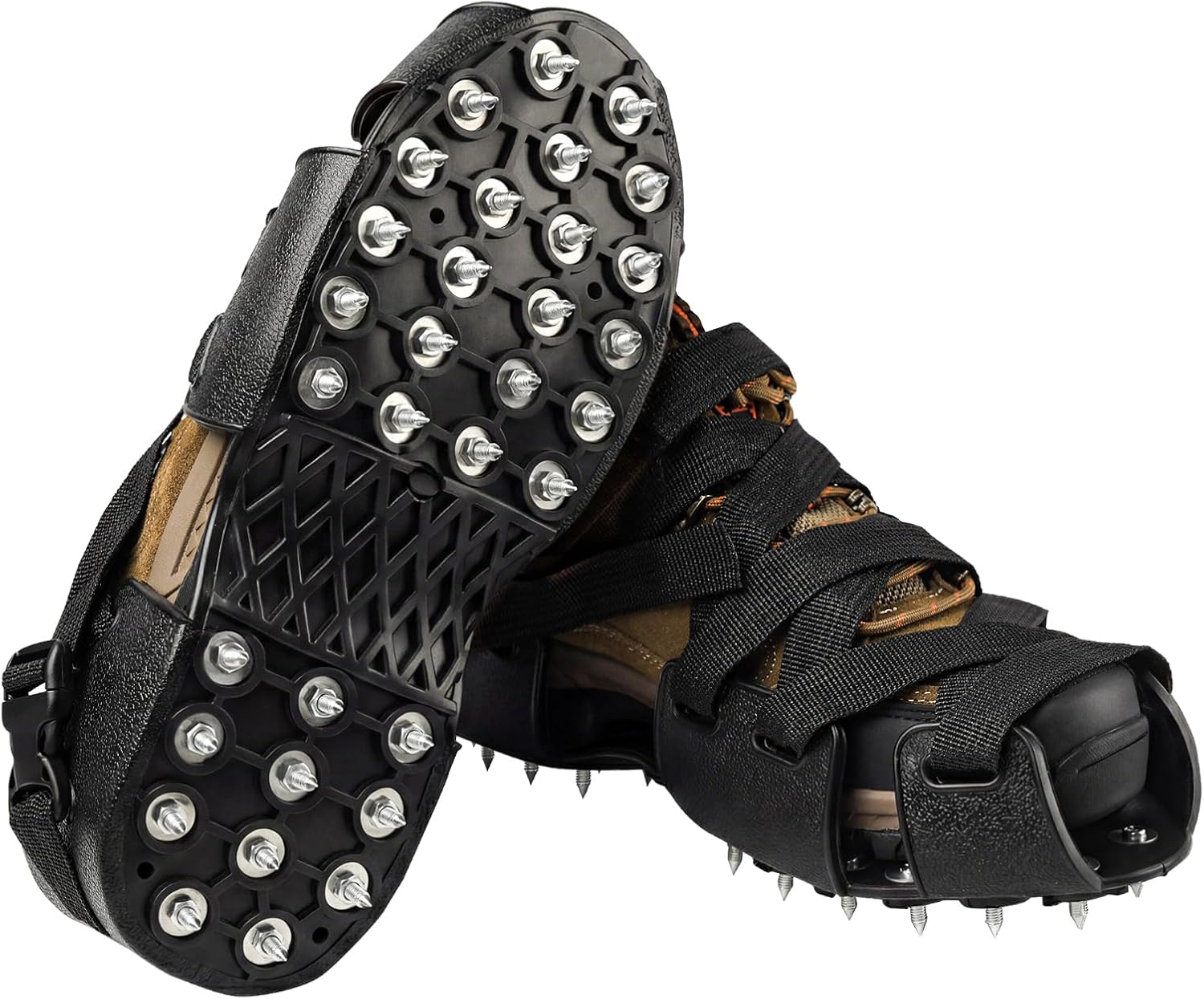 Spikeschuhe Für Die Installation Von Harzbeschichtungen, Epoxidböden, Überzügen Und Abdeckungen - Spikeschleifschuhe, Eisklingen, Schwarz (38-45)