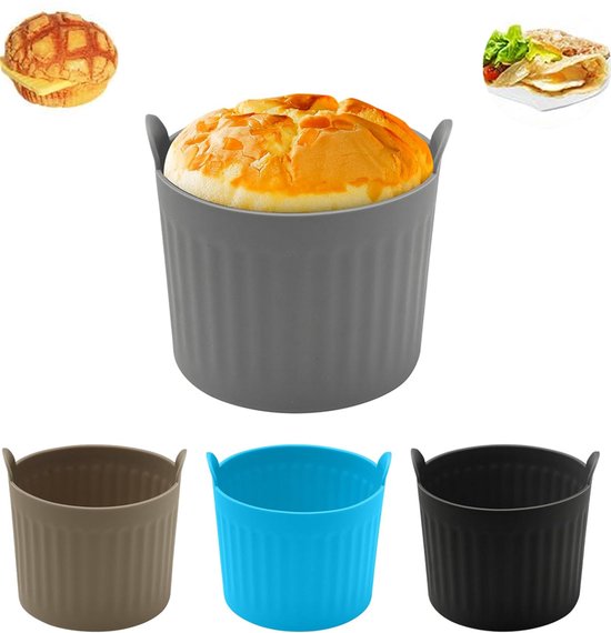 Silikon Kuchenform 4 Teilig Ø 6 Cm Für Heißluftfritteusen Runde Backform Silikon Kuchenform Antihaftbeschichtung Backen Gebäck Kuchen Kekse Desse